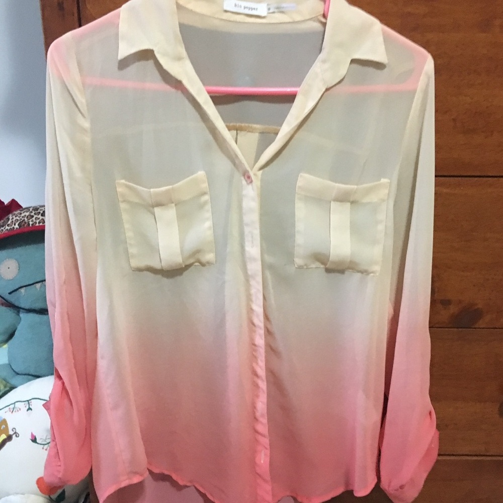 Sheer Pink Ombre Blouse